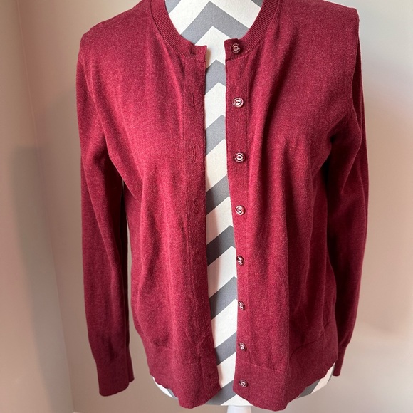 Brooks Brothers Sweaters - Brooks Brothers Burgundy Wine Berry Cotton Button Up Cardigan Medium Preppy